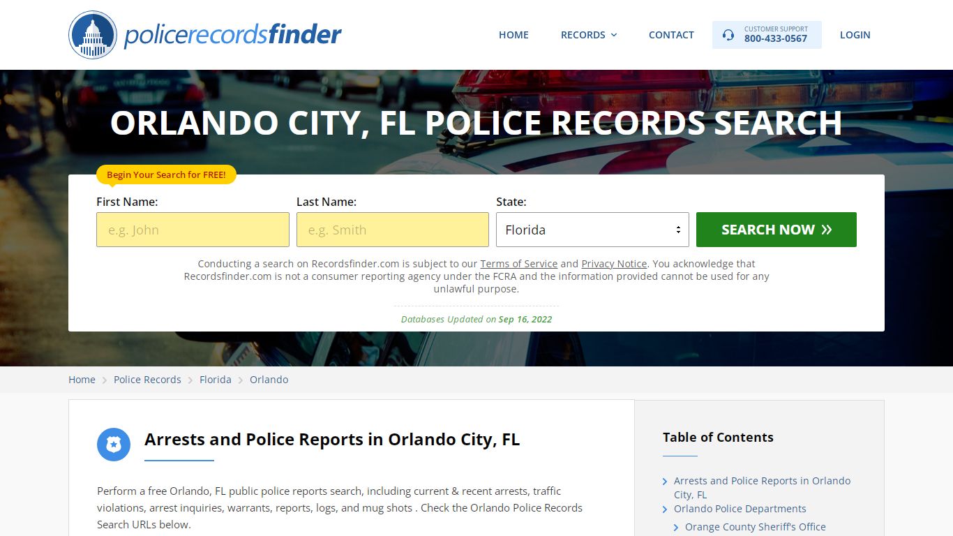 Orlando, Brevard County, FL Police Reports & Police Department Records